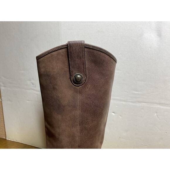 Frye-Women's 8B Jackie #76575 Brown Distressed Leather Tall Western Riding Boot - Picture 3 of 11